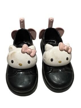 MINI MELISSA Hello Kitty black rubber shoes - size 6C